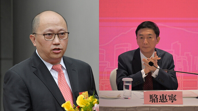 鄭雁雄（左）接替駱惠寧（右），擔任香港中聯辦主任。資料圖片