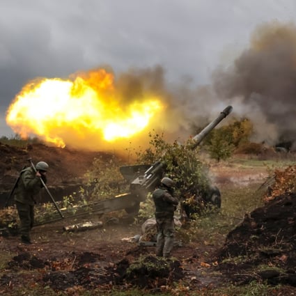 Servicemen fire artillery at Ukrainian positions from an undisclosed location in the Russian-controlled Donetsk region of eastern Ukraine in October last year. Indian officials would rather the world referred to the war as a “challenge” or “crisis”. Photo: AP